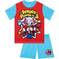 Spider-Man Boy's Spidey To The Power Of 3 Short Pyjamas in Blue | Size: 5-6 Years
