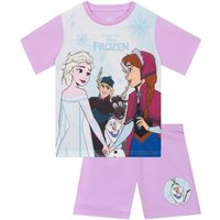 Disney Girl's Elsa & Anna Short Pyjamas in Purple | Size: 2-3 Years