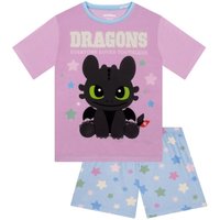 How To Train Your Dragon Girl's Toothless Short Pyjamas in Purple | Size: 9-10 Years