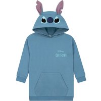Disney Girl's Stitch Longline Hoodie in Blue | Size: 11-12 Years