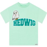 Harry Potter Girl's Short Sleeve Hedwig T-shirt in Green | Size: 6-7 Years