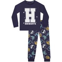 Harry Potter Girl's Hogwarts Long Sleeve Pyjamas in Blue | Size: 10-11 Years