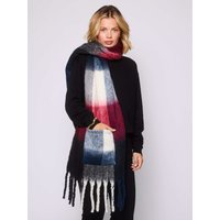 South Beach Women's Fluffy Check Scarf with pocket