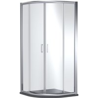 Balterley Quadrant Shower Enclosure 900 x 900mm, Chrome Frame & Grey Resin Tray in Silver