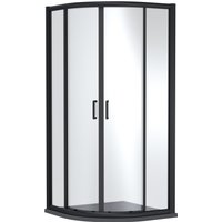 Balterley Quadrant Enclosure with Tray: 900 x 900mm Matt Black/Grey in Black