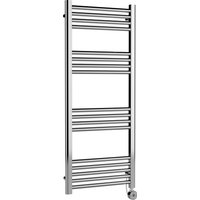 Balterley Electric Round Tube Towel Rail with 17 Bars, 1200mm x 500mm - Chrome in Silver
