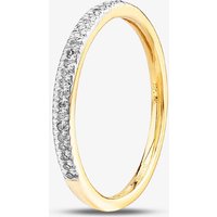 T.H.Baker Women's 9ct Yellow Gold 0.08ct Diamond Half Eternity Ring | Size: Q