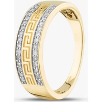 T.H.Baker Women's 9ct Yellow Gold 0.33ct Brilliant Cut Diamond Patterned Ring THR33973-33 (YG) | Size: T