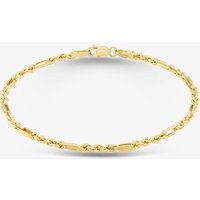 9ct Yellow Gold Diamond Cut Figaro Rope Bracelet 1.22.1171