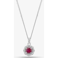 Sterling Silver Cubic Zirconia Halo Pendant Necklace S6679 Standard