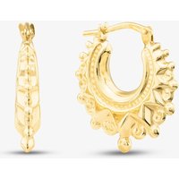 T.H.Baker Women's Silver Gold Plated Fancy Patterned Creole Hoop Earrings S3004
