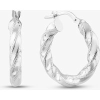 T.H.Baker Women's Sterling Silver 22mm Twist Hoop Earrings S3436