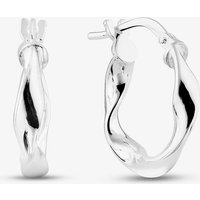T.H.Baker Women's Sterling Silver 16mm Twisted Hoop Earrings S3374