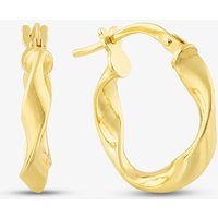 T.H.Baker Women's Silver Gold Plated 16mm Twisted Hoop Earrings S3375
