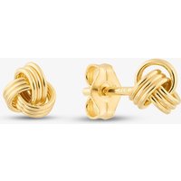 T.H.Baker Women's Silver Gold Plated 5.5mm Knot Stud Earrings S4031