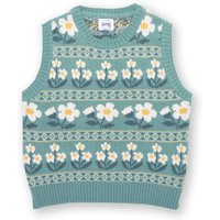 Kite Girl's Pixie Petals Knit Vest in Green | Size: 8 Years