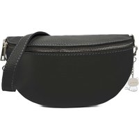 Kitise Women's Italian Real Leather Bum Bag Style Crossbody Bag in Black