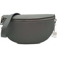Kitise Women's Italian Real Leather Bum Bag Style Crossbody Bag in Dark Grey