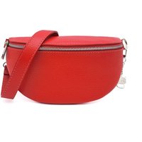 Kitise Women's Italian Real Leather Bum Bag Style Crossbody Bag in Red