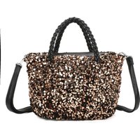 Sparkling Sequins Braided Handle Shoulder Bag