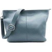 Kitise Women's Small Genuine Italian Leather Shoulder Handbag With Detachable Strap in Blue