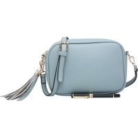 Small Plain Crossbody Camera Bag Tassel Charm Duck Egg