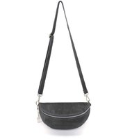 Kitise Women's Classic Design Bum Bag Style Italian Pouch Suede Leather Crossbody Sling Bag in Dark Grey
