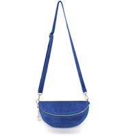 Kitise Women's Classic Design Bum Bag Style Italian Pouch Suede Leather Crossbody Sling Bag in Blue