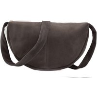 Kitise Women's Premium Genuine Italian Suede Leather Crossbody Bag in Grey