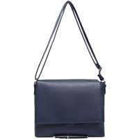 Kitise Women's Doube Compartments Flap Design PU Leather Crossbody Shoulder Bag in Navy