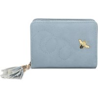 Kitise Women's Mini Elegant Tassel Charm Bee Embellishment Purse Wallet in Light Blue