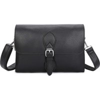 Kitise Women's Small Satchel Double Compartments Crossbody Shoulder Bag in Black