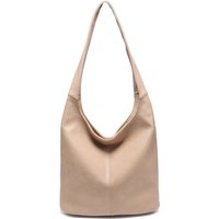 Pluspup Women's Slouchy Large Handle Tote Shoulder Bag in Beige