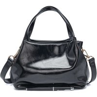 Pluspup Women's Small Classic Design Bucket Shoulder Handbag Crossbody Bag in Black