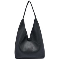 Pluspup Women's 2In1 Sloutch Tote Shoulder Handbag With Crossbody Bag Pouch in Black