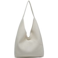 Pluspup Women's 2In1 Sloutch Tote Shoulder Handbag With Crossbody Bag Pouch in White