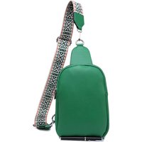 Pluspup Women's Stylish Strap Double Zipper Compartments Sling Crossbody Bag in Green