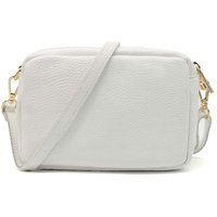 Pluspup Women's Small Genuine Italian Leather Double Compartments Bag in White