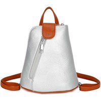 Kitise Women's Trendy Small Convertible Practical Backpack in Silver