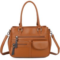 Kitise Women's Spacious Multi Pocket Practical Crossbody Bag in Brown