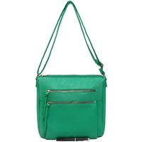 Pluspup Women's Double Zip Compartments Multi-Pocket Crossbody Bag in Green