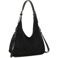 Stylish Faux Suede Hobo Shoulder Handbag Side Zip Detail