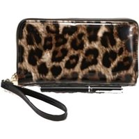 Leopard Print Wristlet Wallet Zipper Closure