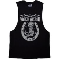 Willie Nelson Outlaw Vest Top in Black | Size: Medium