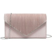 JFY Women's Pleated Details Satin Clutch Bag in Beige