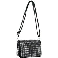 JFY Women's Studs All Around Flap Zip Top Cross Body Bag in Black