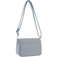 JFY Women's Studs All Around Flap Zip Top Cross Body Bag in Light Blue