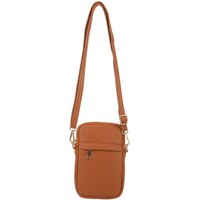 JFY Women's Zip Pocket Front Crossbody Phone Bag in Brown