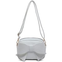 JFY Women's Big Bow Tie On The Front Cross Body Bag in White