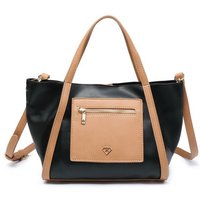 JFY Women's 3 Compartments Zipped Pouch Cross Body Bag in Black